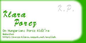 klara porcz business card